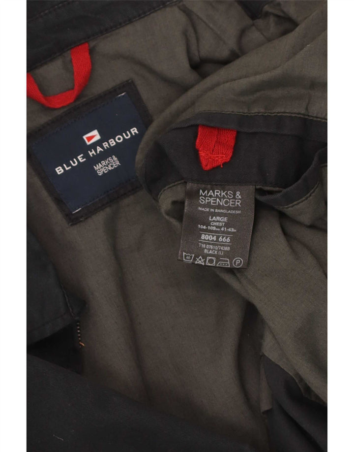 Marks & Spencer pentru bărbați Blue Harbour Bomber Jacket UK 40, mare, negru, bumbac