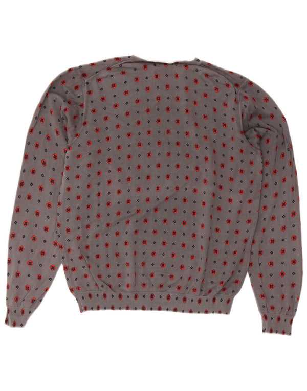 Sun68 Pulover pentru bărbați cu gât roșu XL, bumbac, floral, gri
