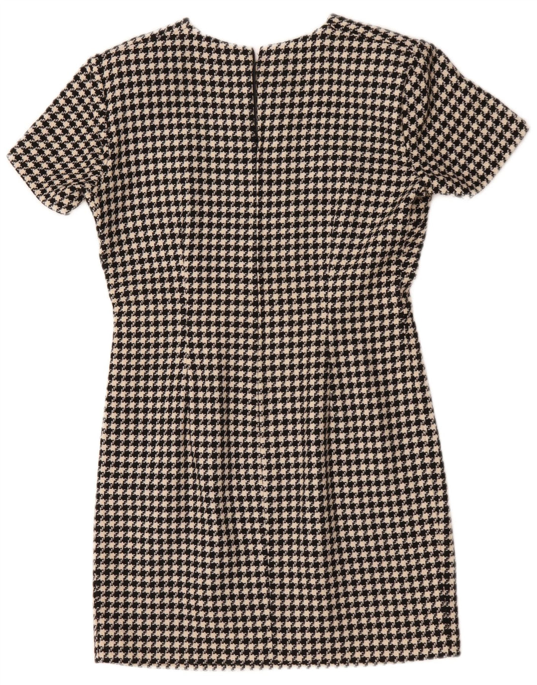 Rochie vintage pentru femei UK 12 Medium Black Houndstooth
