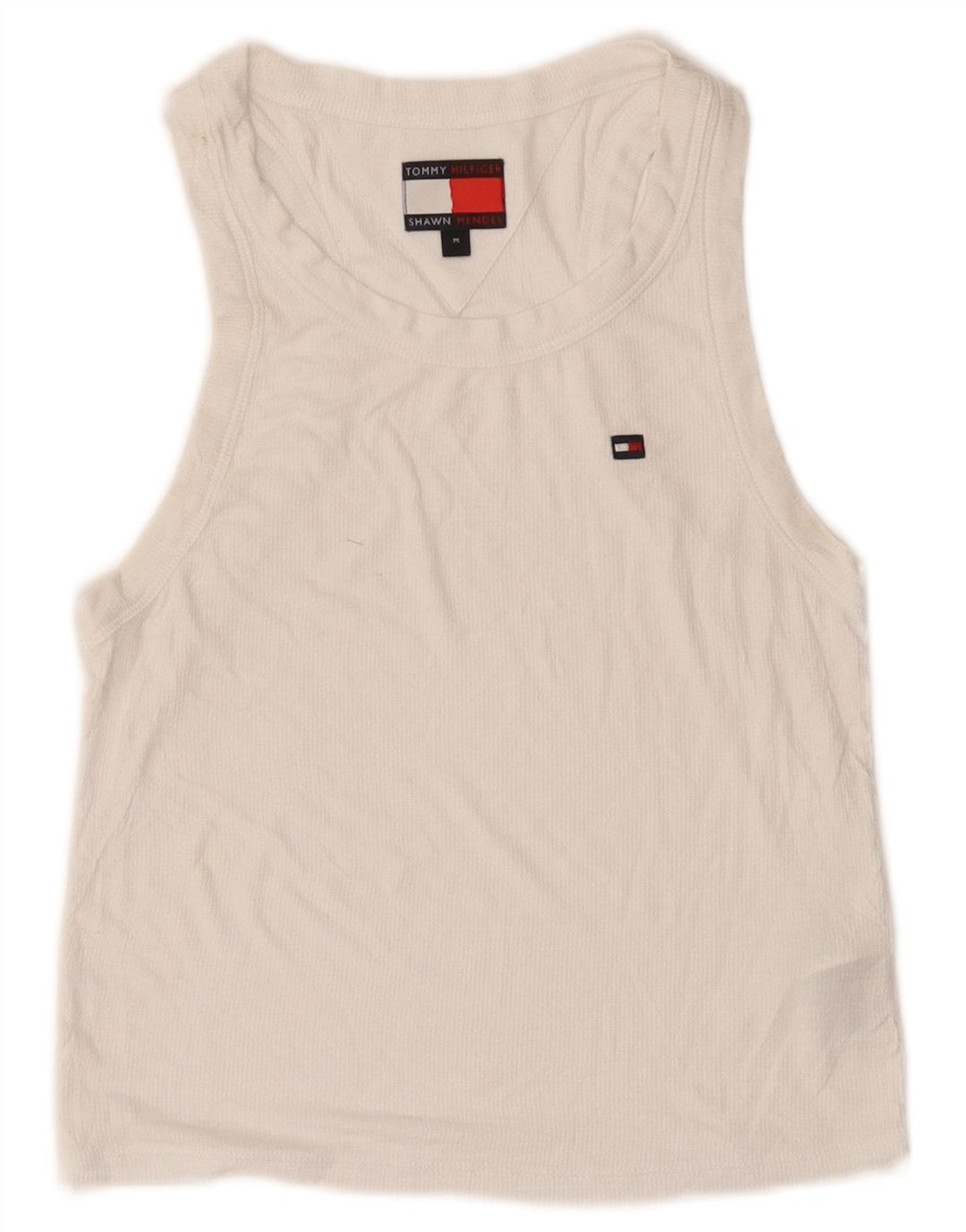 Top cu vestă crop pentru femei Tommy Hilfiger UK 12 Medium White Modal