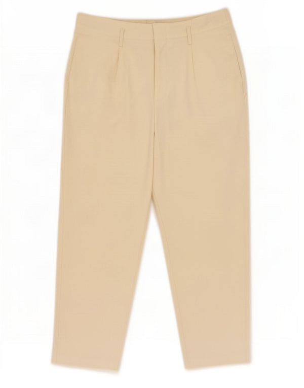 Pantaloni casual conici pentru femei cu talie înaltă Zara Mediu L28 L25 Bej