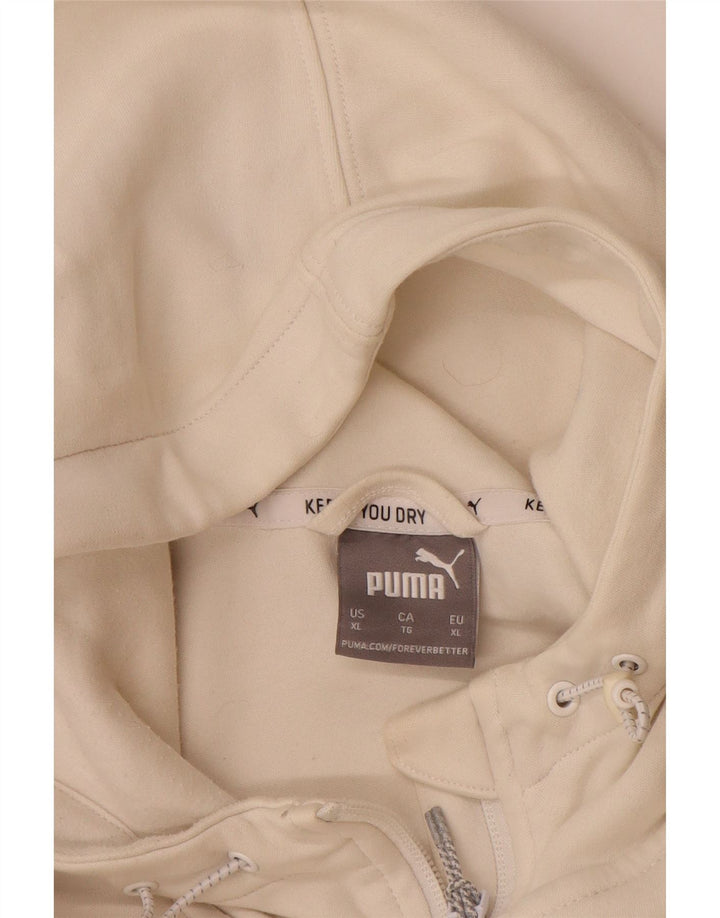 Pulover cu capota cu fermoar PUMA pentru bărbați, XL, bumbac color bloc alb