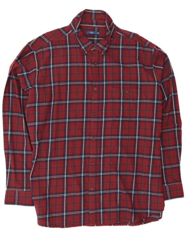 Cămașă de flanel pentru bărbați Cotton Traders 3XL, roșu, carouri