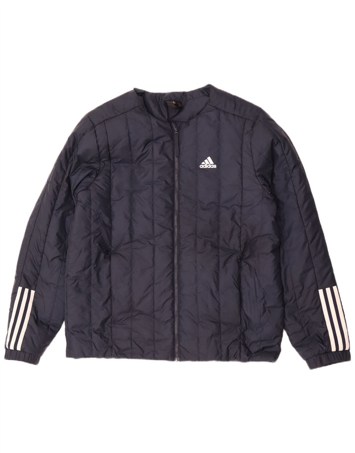 Jachetă căptușită pentru bărbați Adidas UK 40, mare, albastru, poliester