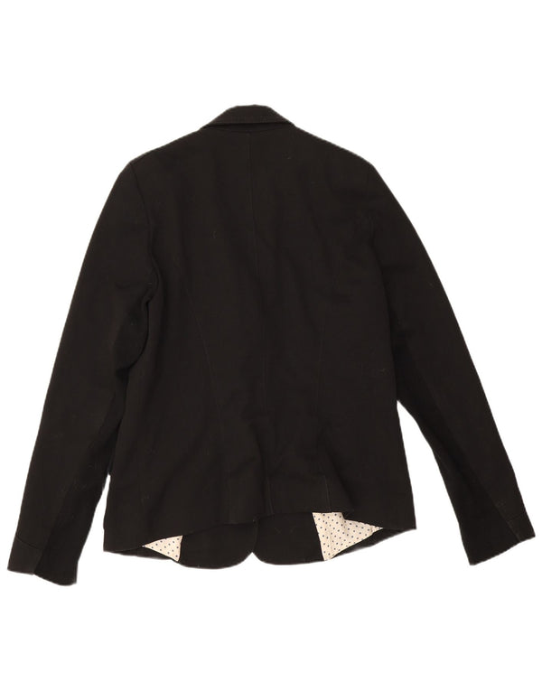 Jachetă Blazer pentru femei Trussardi Jeans cu 2 nasturi UK 14 Medium Black