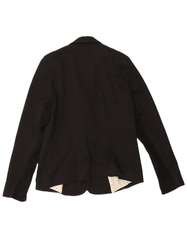 Jachetă Blazer pentru femei Trussardi Jeans cu 2 nasturi UK 14 Medium Black