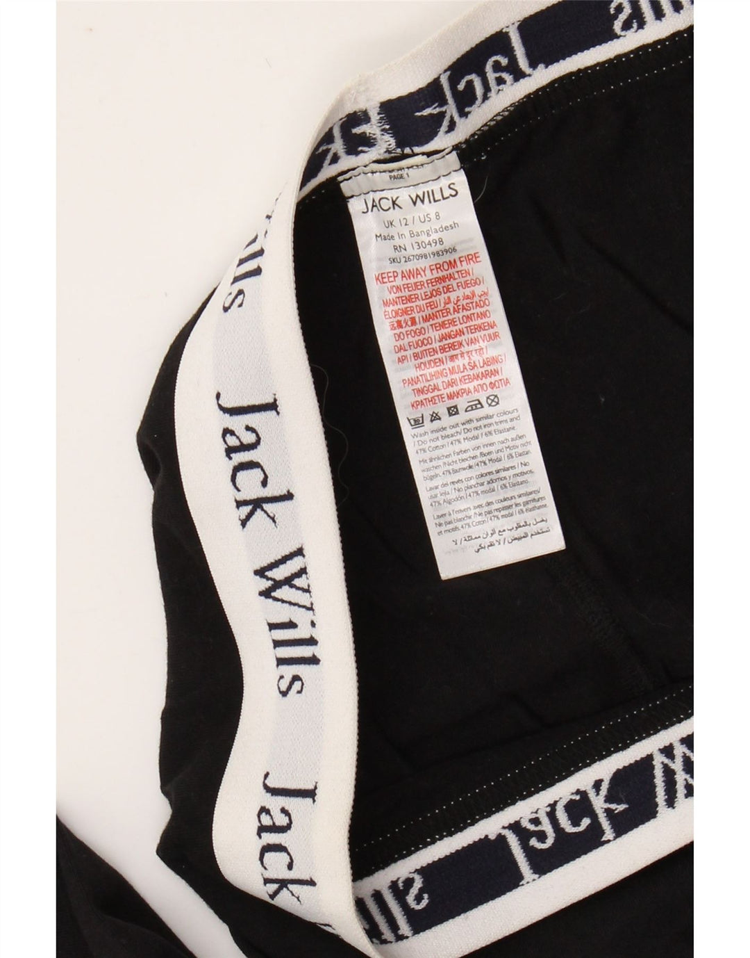 JACK WILLS Jambiere grafice pentru femei UK 12 Medium Black Colorblock Bumbac