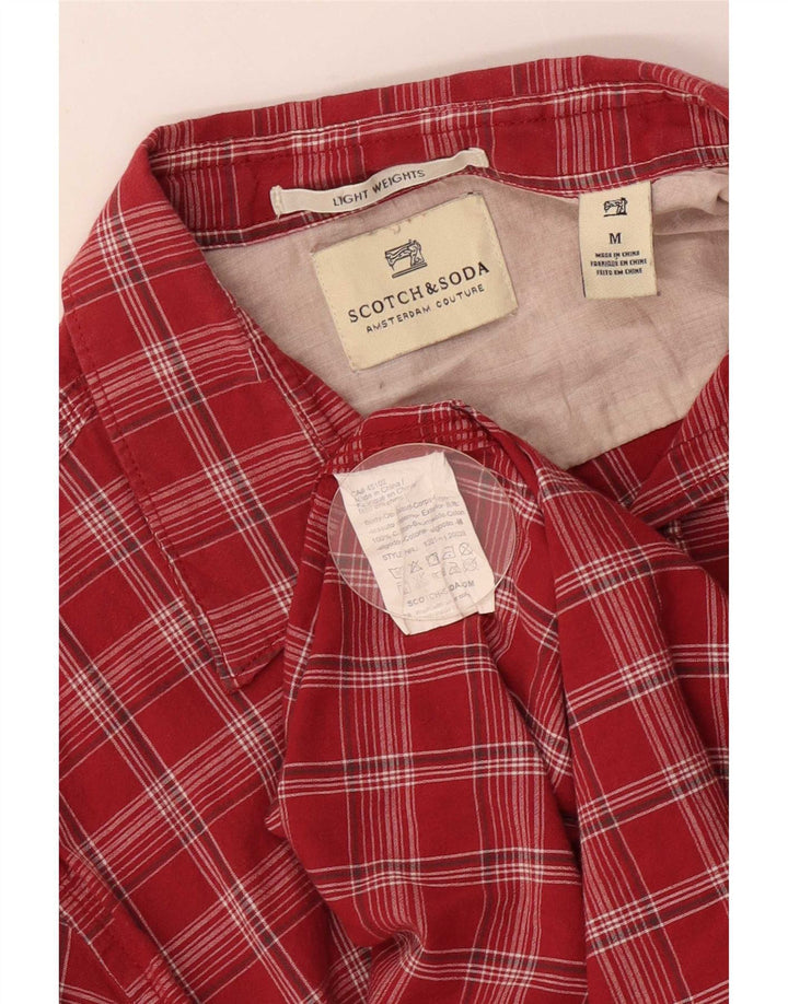 Cămașă pentru bărbați Scotch & Soda, bumbac cu carouri roșii medii