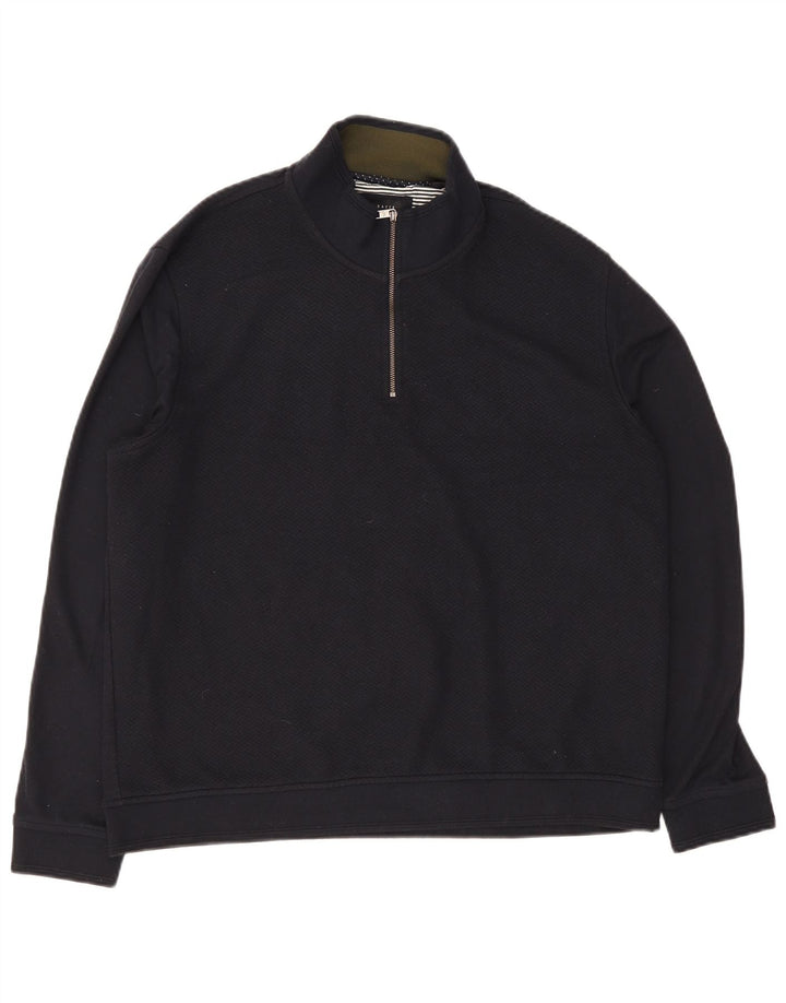Pulover pentru bărbați Ted Baker, cu fermoar și gât, mărimea 6 2XL bleumarin