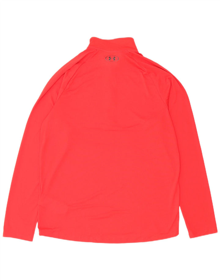 Top de trening Under Armour pentru bărbați, loose fit, cu fermoar și gât, roșu
