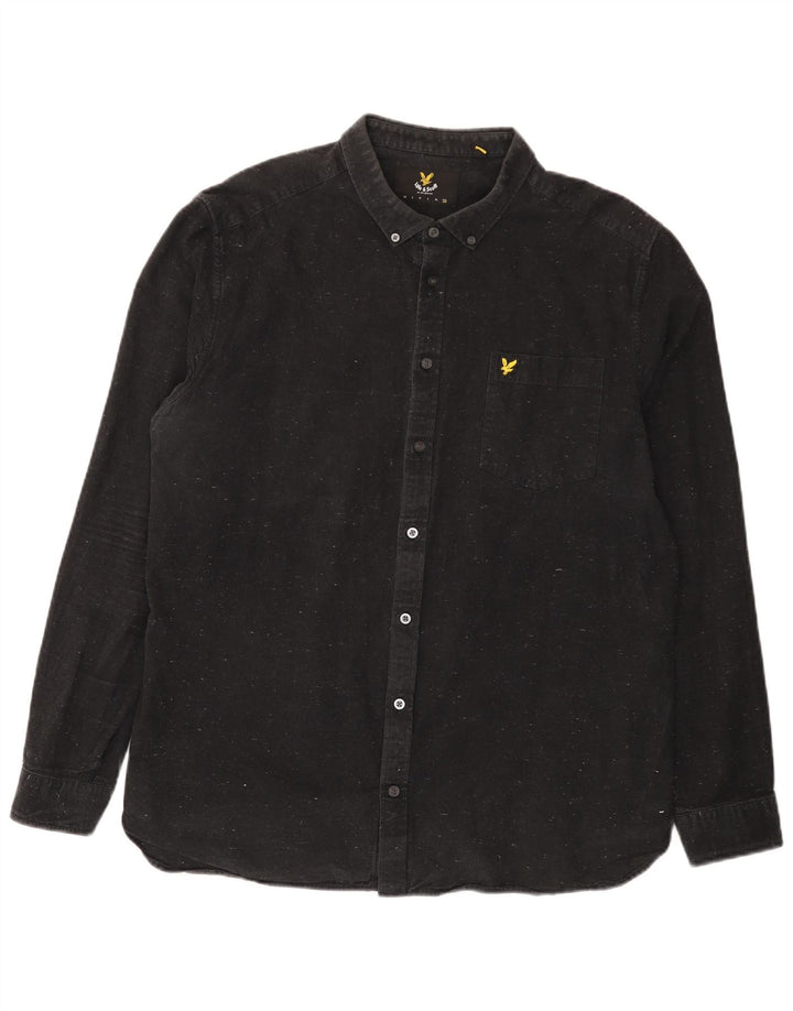 Cămașă pentru bărbați Lyle & Scott 2XL, bumbac negru cu pete