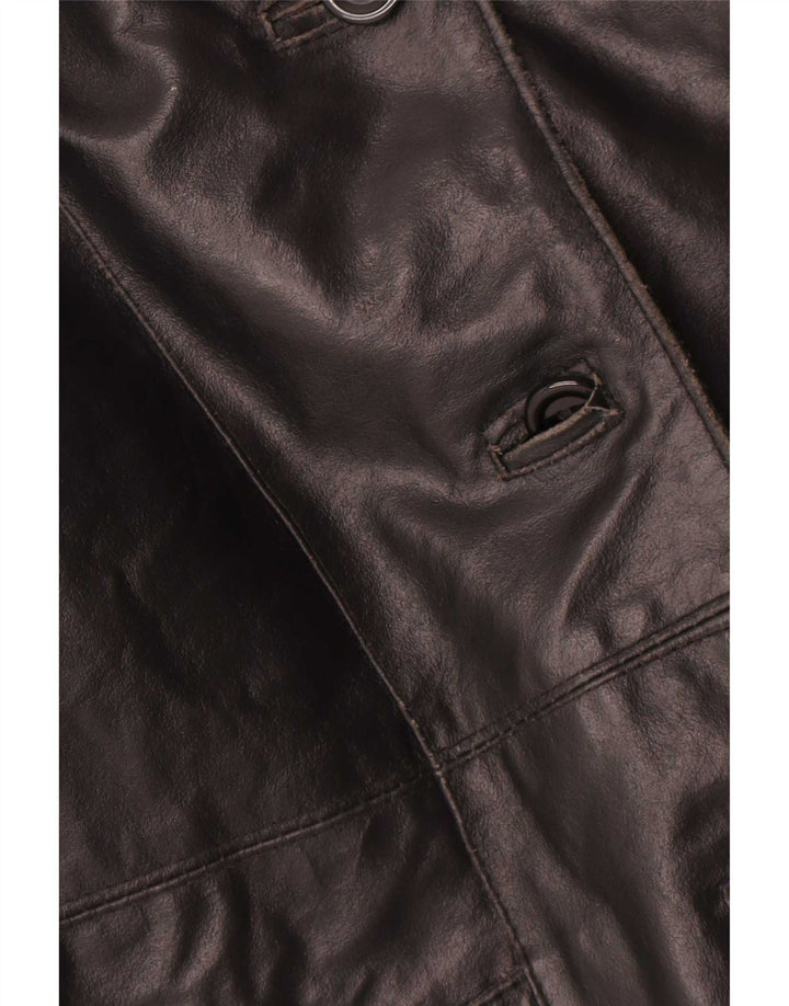 Jachetă de piele supradimensionată Bayside pentru femei UK 10 Small Black