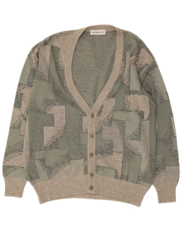 Pulover cardigan pentru bărbați BREIDHOF EU 54 XL bumbac geometric verde