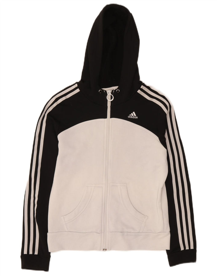 Pulover Adidas pentru femei, cu fermoar, UK 12 Medium Black Colorblock Poliester