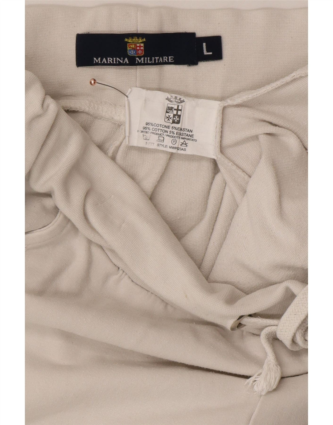 MARINA MILITARE Pantaloni de trening pentru femei Pantaloni de jogging UK 16 Large White