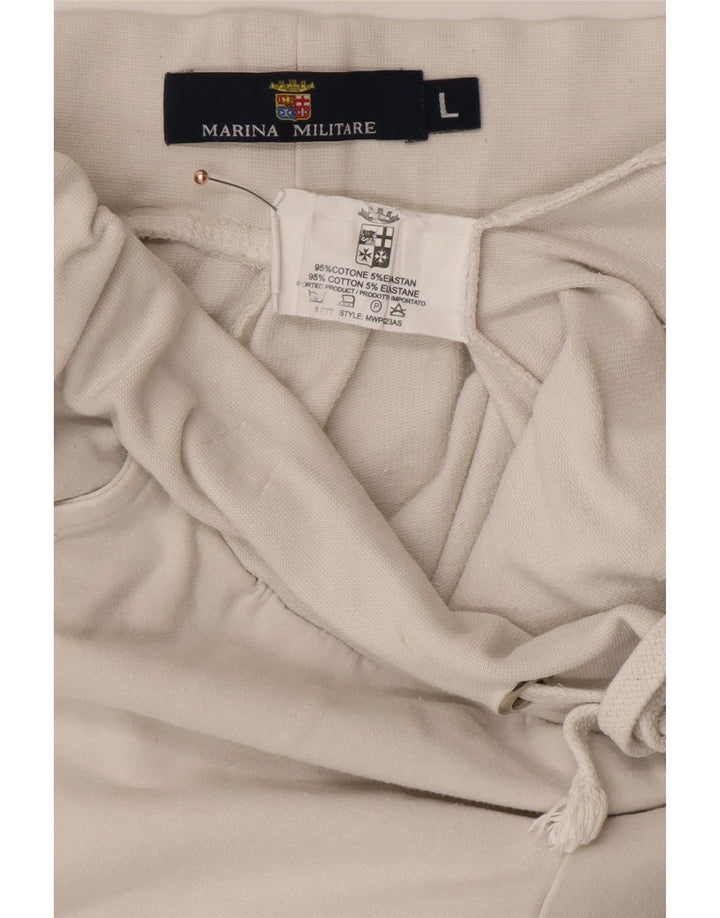 MARINA MILITARE Pantaloni de trening pentru femei Pantaloni de jogging UK 16 Large White