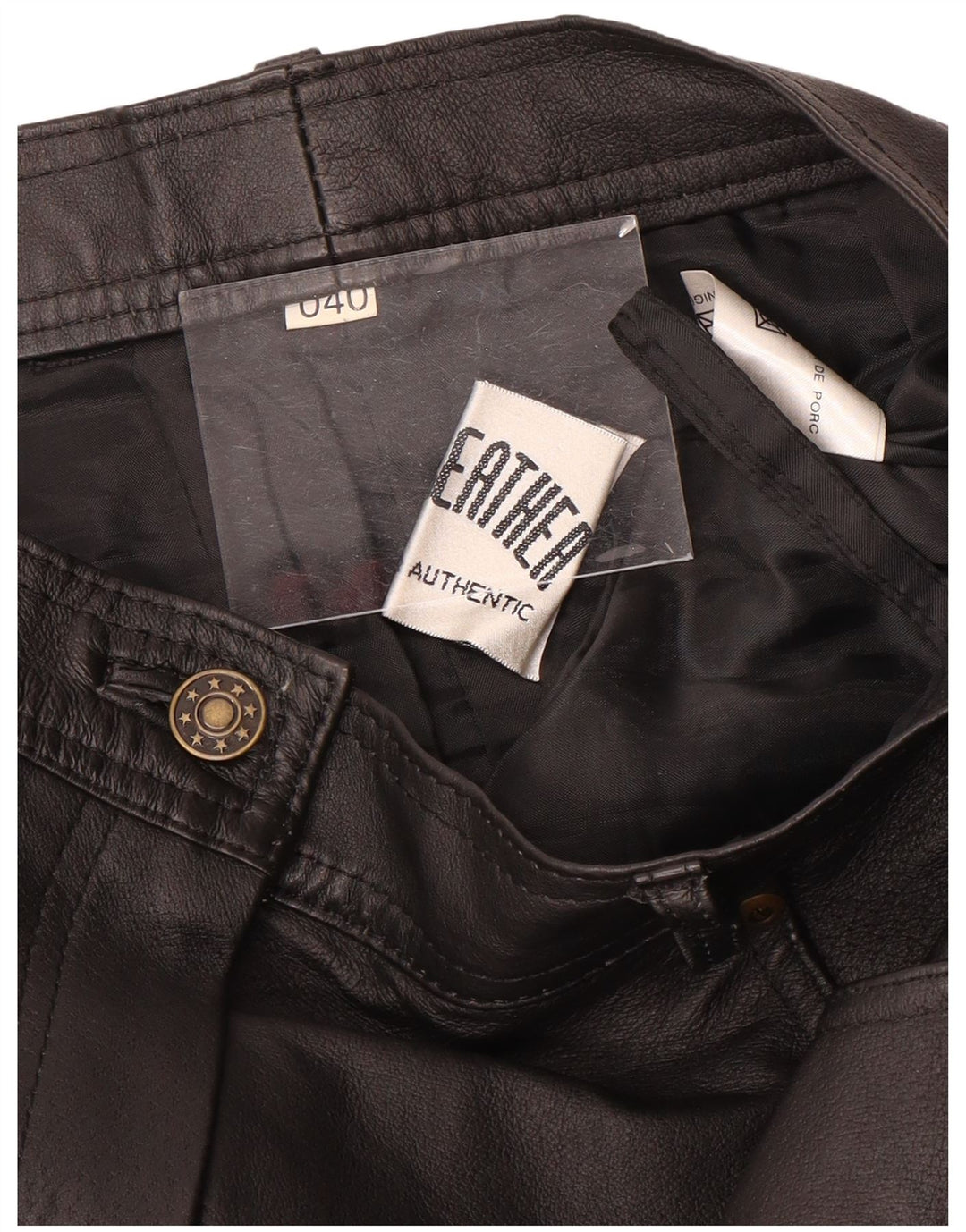 Fusta din piele vintage pentru femei EU 40 Medium W28 Piele neagra