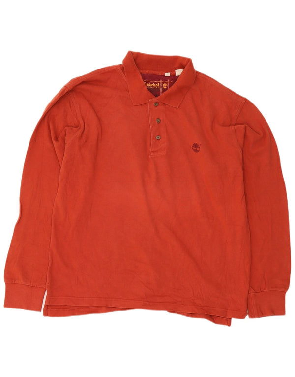 Tricou polo cu mânecă lungă pentru bărbați Timberland, bumbac portocaliu mare