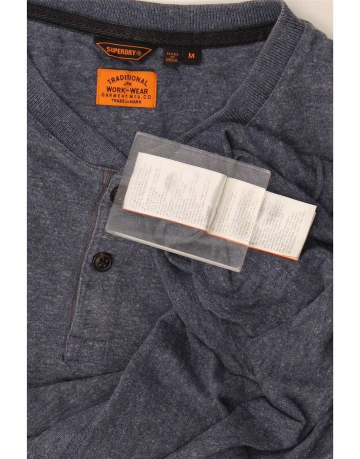 Tricou Superdry pentru bărbați Top mediu albastru bumbac cu pete