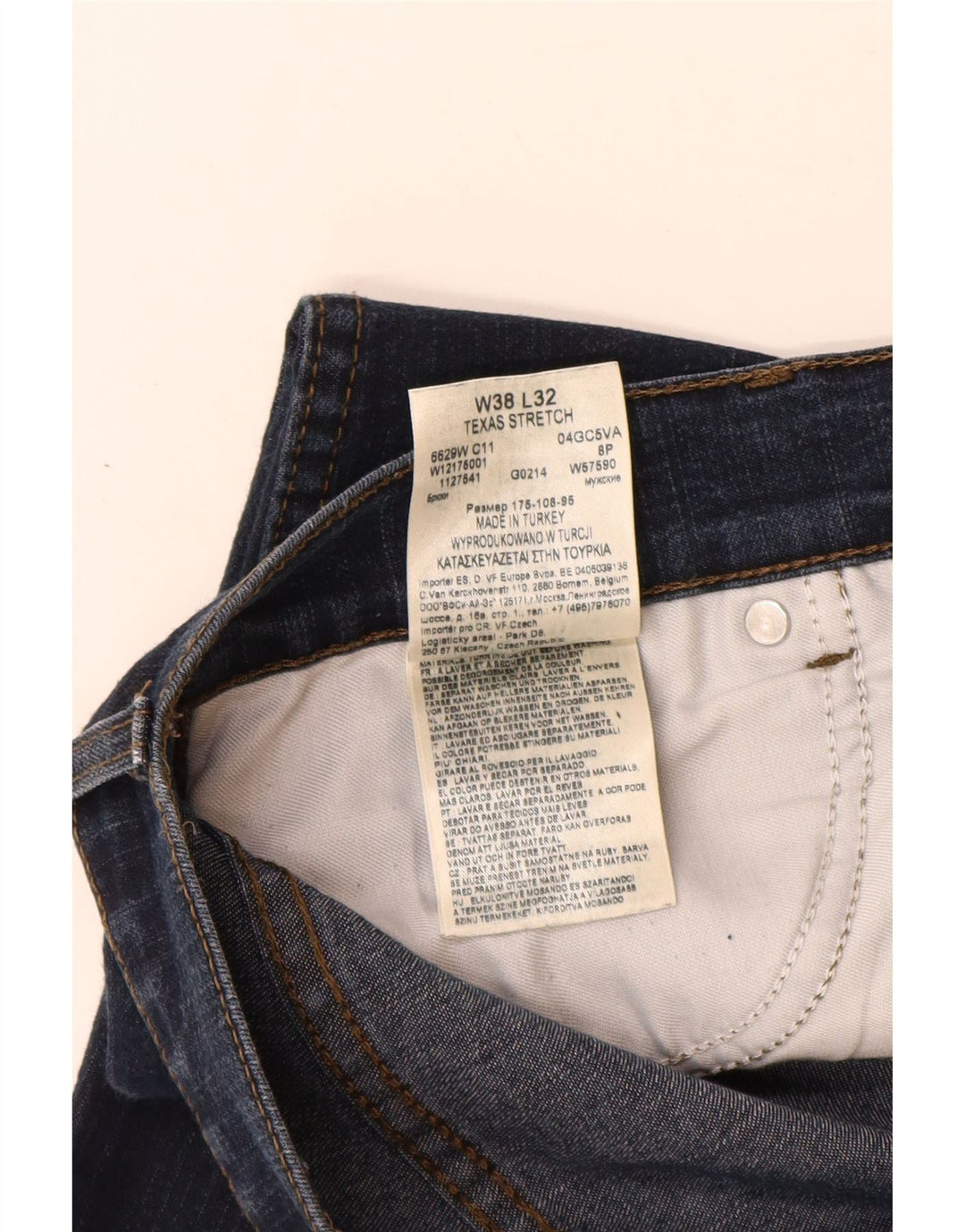 Blugi drepte stretch pentru bărbați Wrangler Texas W38 L32 bumbac bleumarin