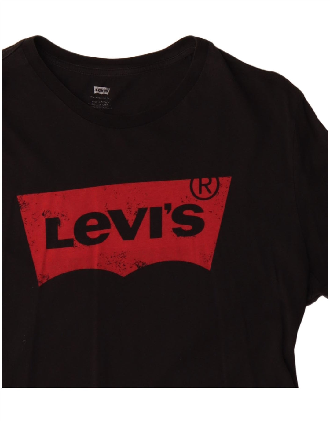 Tricou grafic Levi's pentru bărbați Top mare din bumbac negru