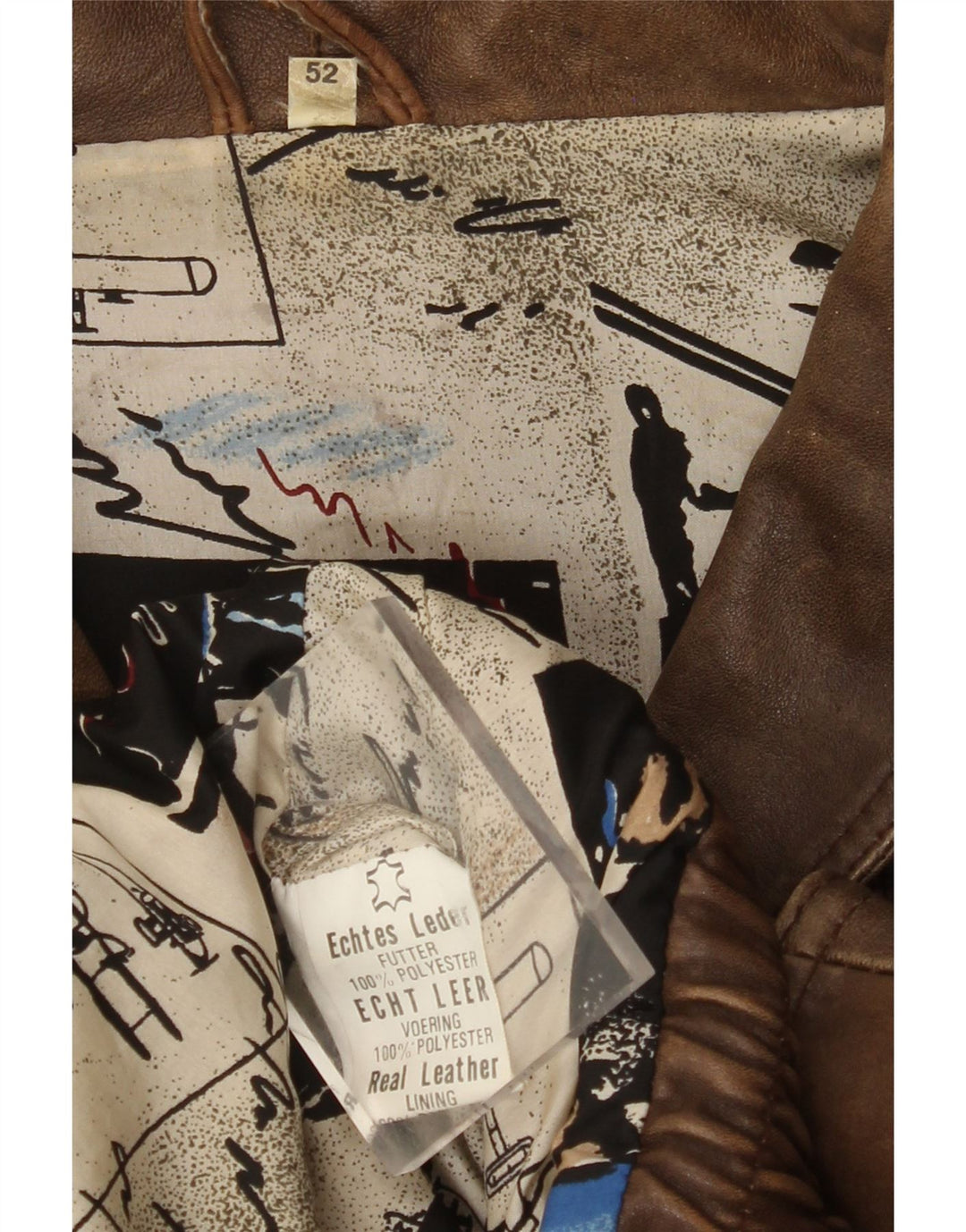 Jachetă de piele pentru bărbați VINTAGE EU 52 XL din piele maro