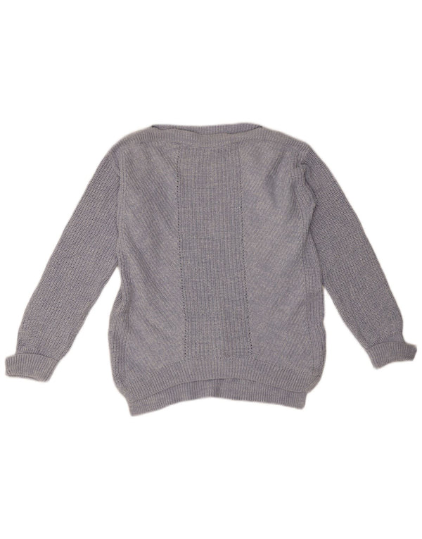 Marks & Spencer Pulover supradimensionat pentru femei cu gât de barcă UK 10 Small Blue