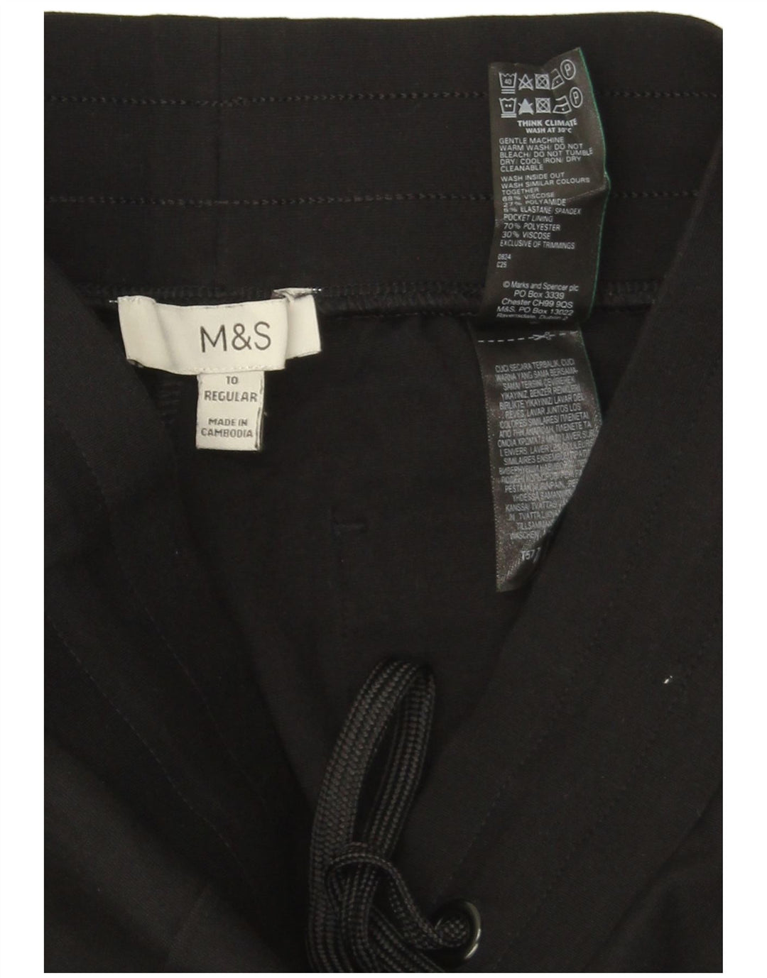 MARKS & SPENCER Pantaloni de trening pentru femei UK 10 Small Black Colorblock