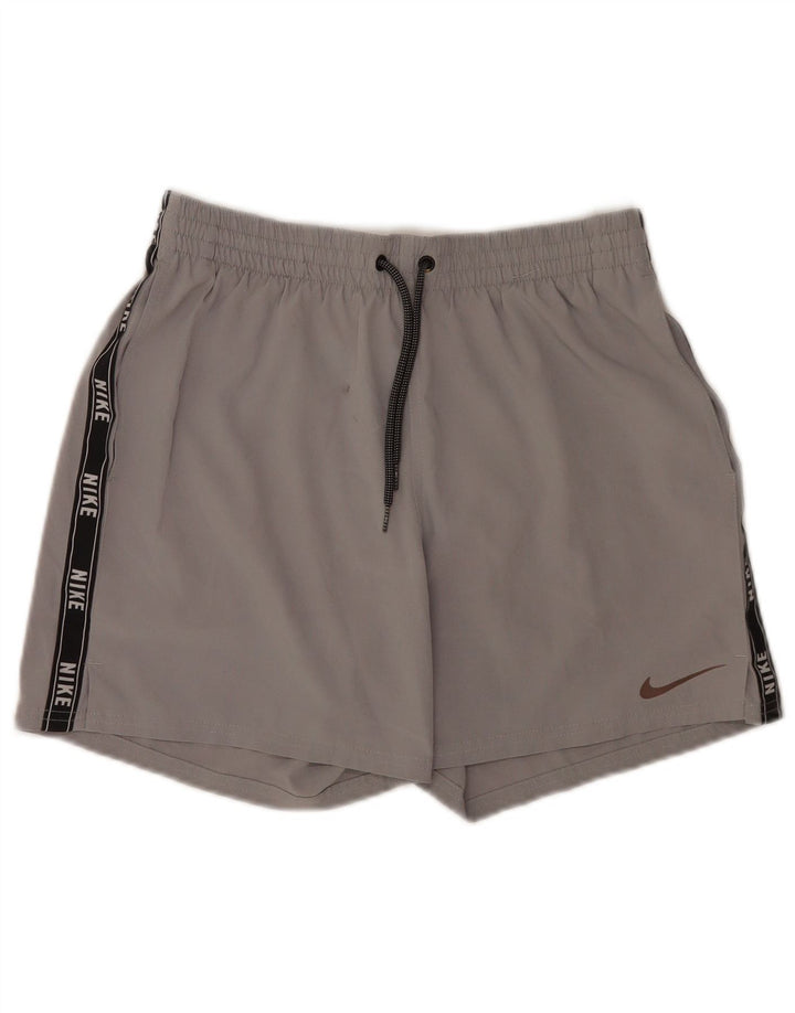 Pantaloni scurți sport grafic Nike pentru bărbați, gri mediu, poliester color bloc
