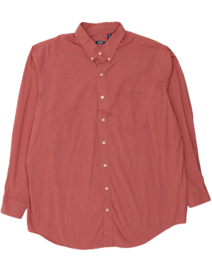 IZOD Mens Tall Shirt 2XL Red Check Cotton Vintage Izod and Second-Hand Izod from Messina Hembry 