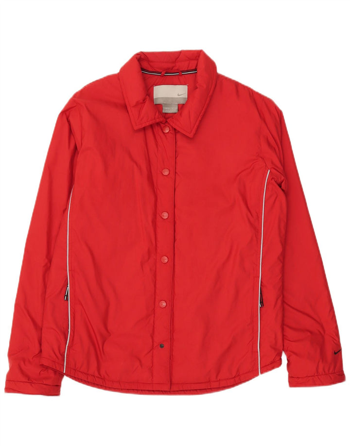NIKE Womens Windbreaker Jacket UK 14 Medium Red Polyester