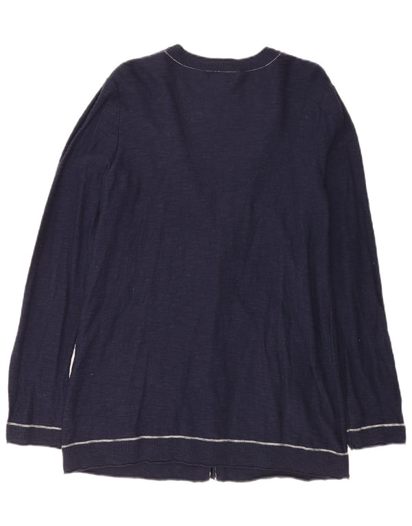 Pulover cardigan pentru femei Eddie Bauer UK 14 mare bumbac bleumarin