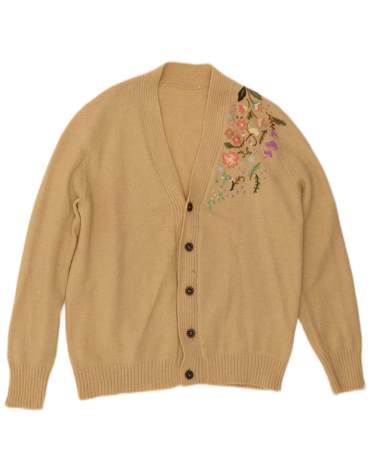 Pulover Cardigan Vintage pentru bărbați Bej mediu Floral