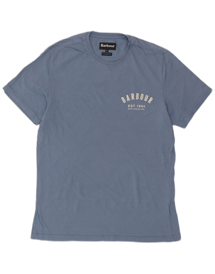 BARBOUR Tricou croit pentru bărbați Top din bumbac albastru mediu