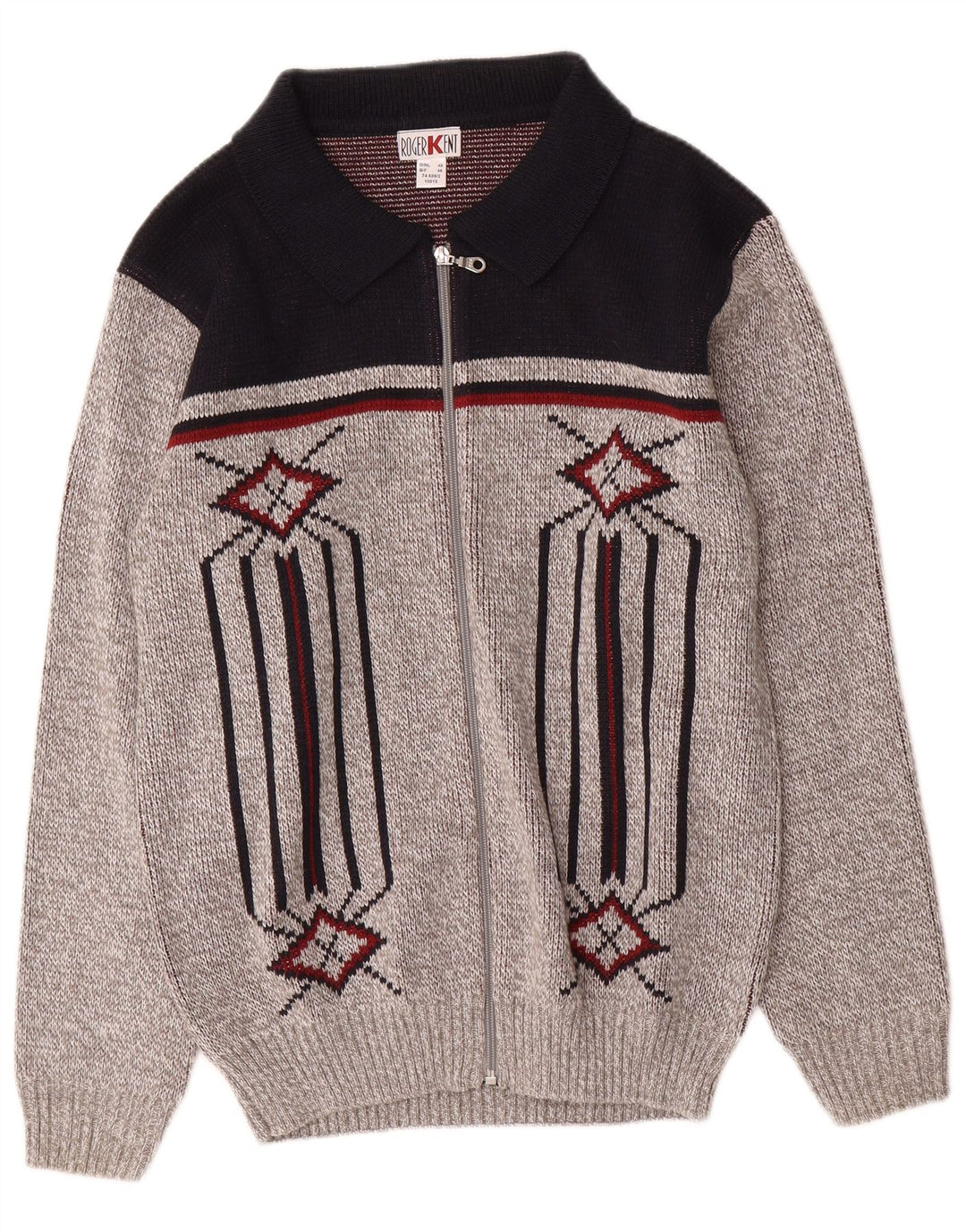 Pulover cardigan pentru bărbați Roger Kent IT 46 mic, gri, poliacrilic