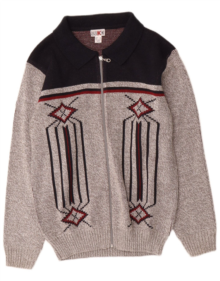 Pulover cardigan pentru bărbați Roger Kent IT 46 mic, gri, poliacrilic