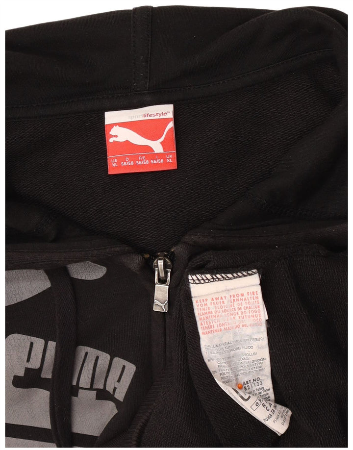 Pulover PUMA Graphic Zip pentru bărbați, bumbac XL, negru