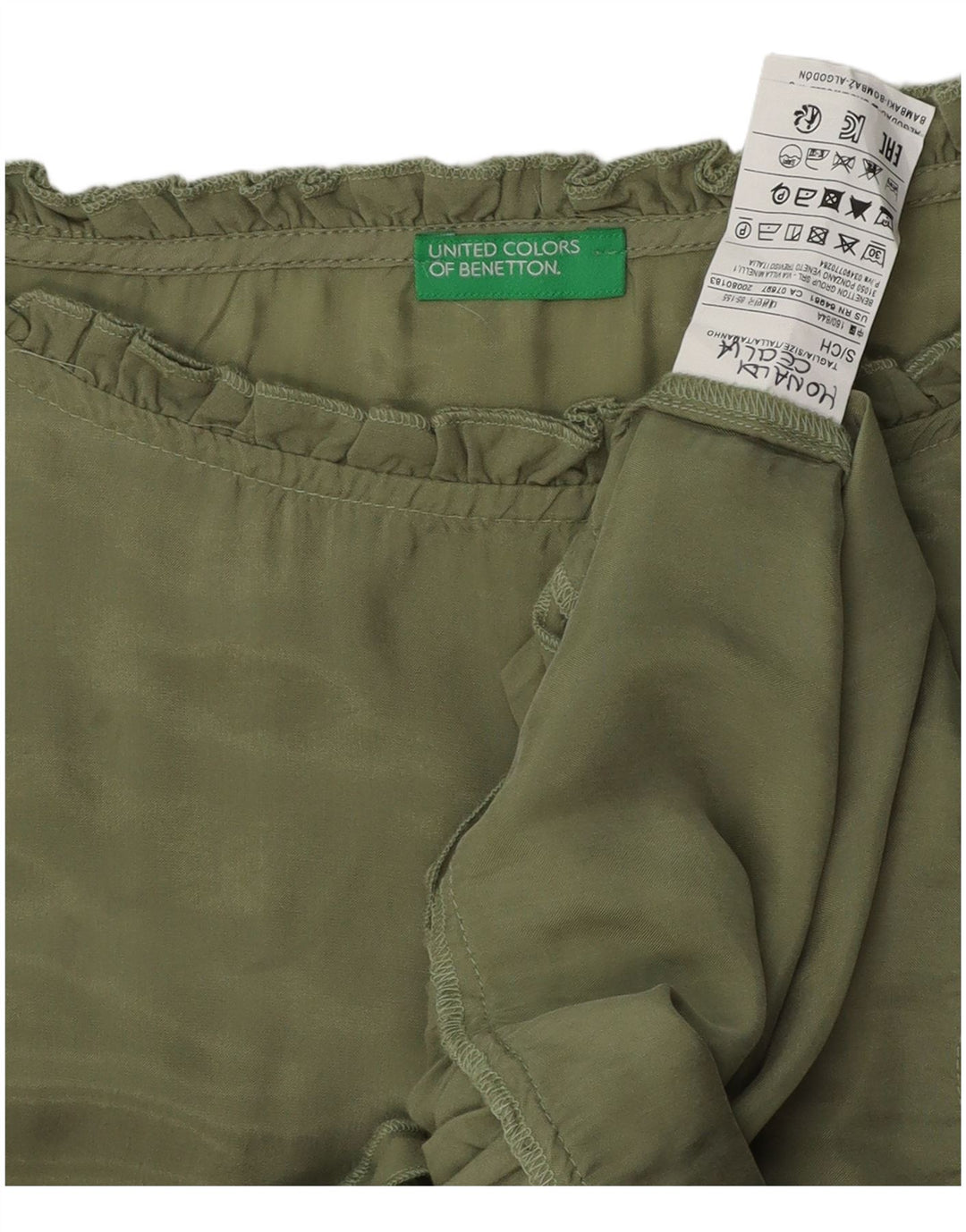 Bluză supradimensionată pentru femei BENETTON UK 10 Small Green Cupro