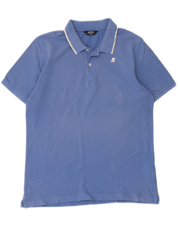 Tricou polo pentru bărbați K-Way XL, bumbac cu dungi albastre