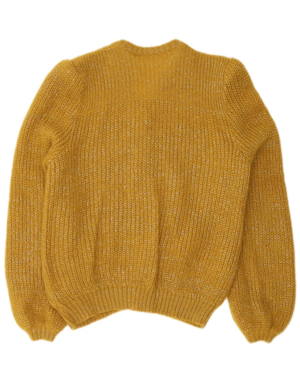 Pulover Cardigan Vintage pentru femei UK 12 Medium Yellow Flecked