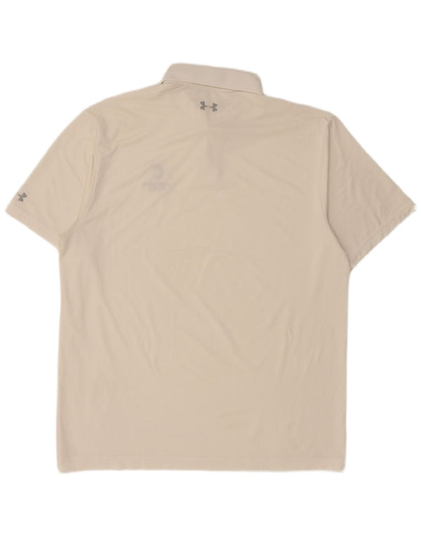 Tricou polo Under Armour Heat Gear pentru bărbați, mare, alb