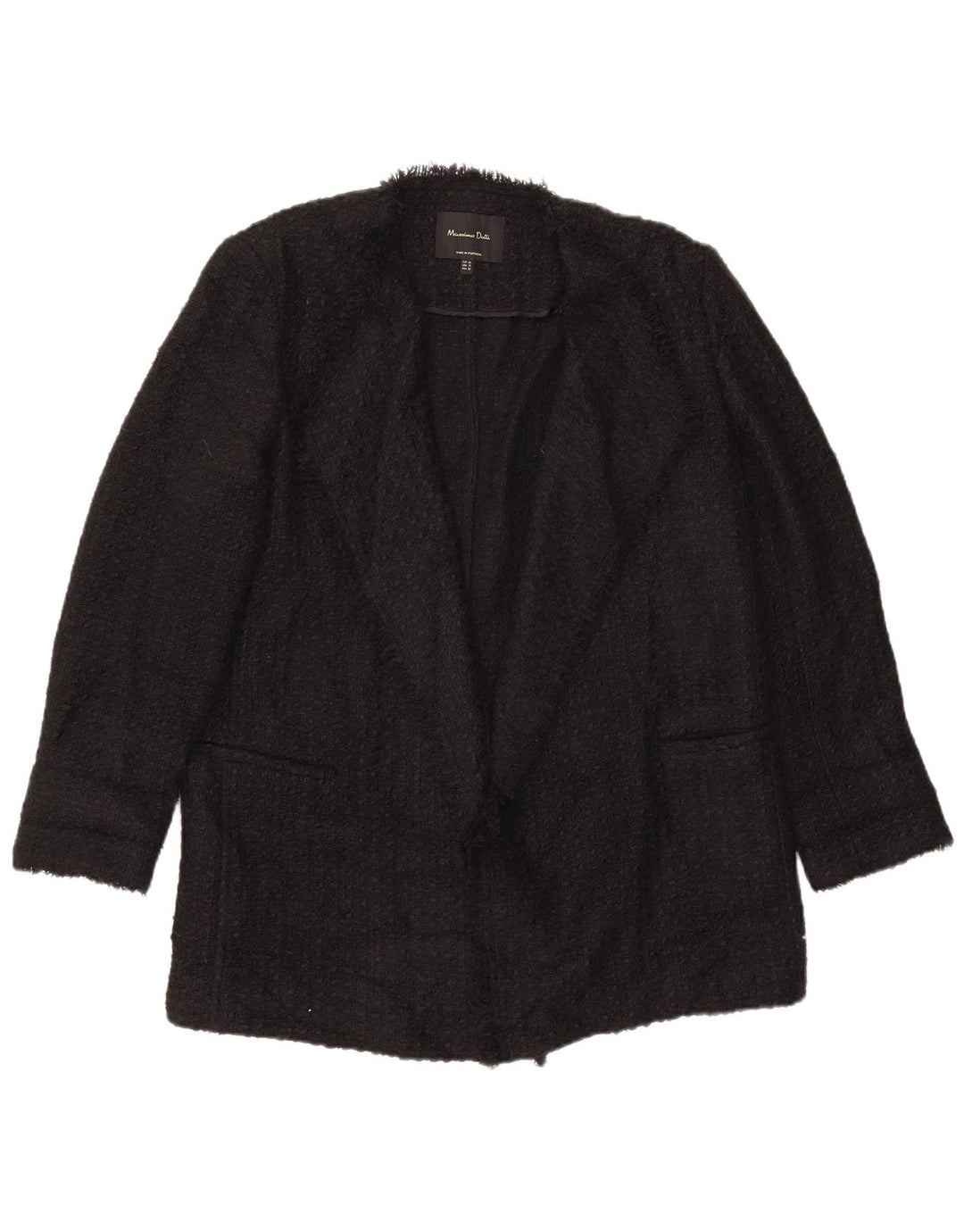 Massimo Dutti Jachetă Blazer Femei EU 42 Large Negru Acrilic