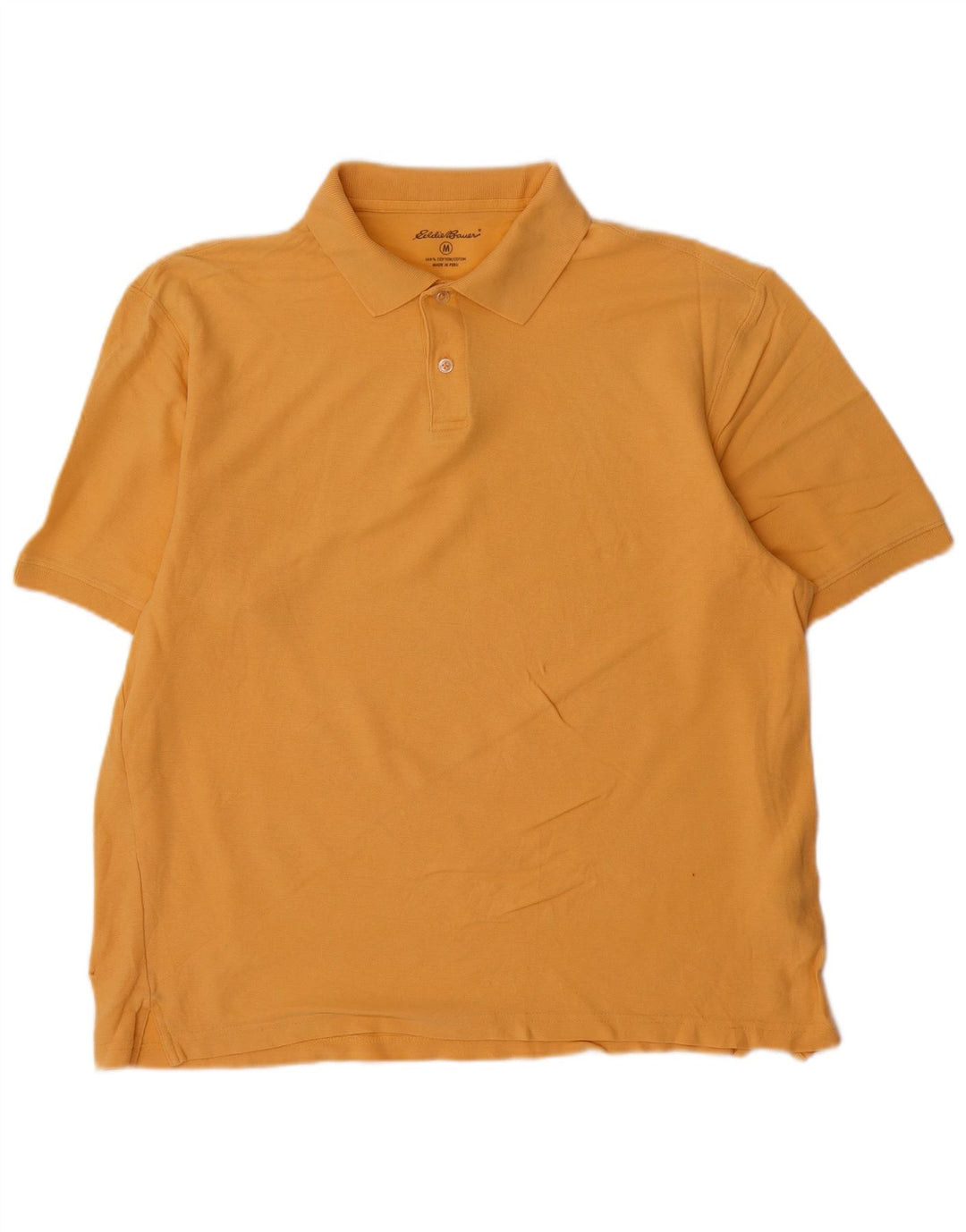 Cămașă polo Eddie Bauer pentru bărbați din bumbac galben mediu