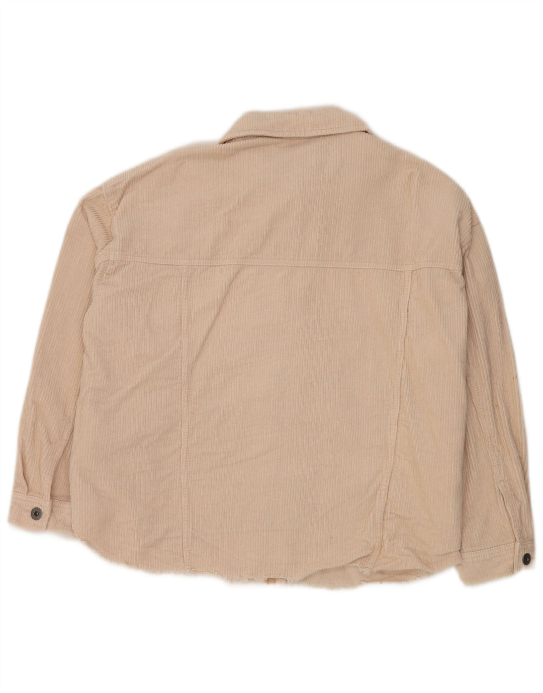 Cămașă oversize din velur pentru femei ZARA UK 14 Bumbac alb mediu mediu