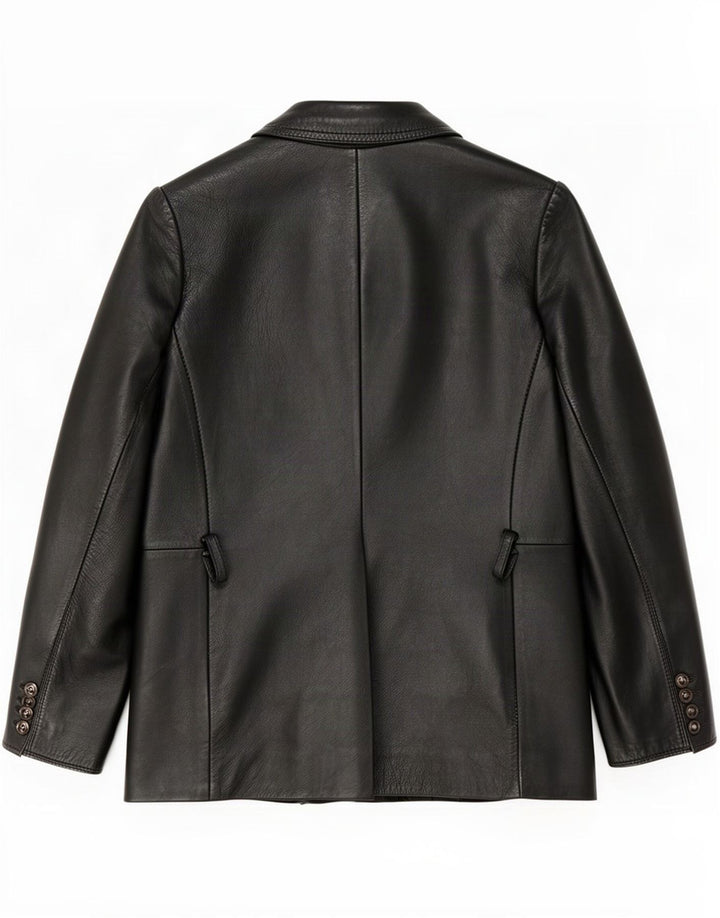 Jachetă de piele vintage pentru femei UK 10 Small Black