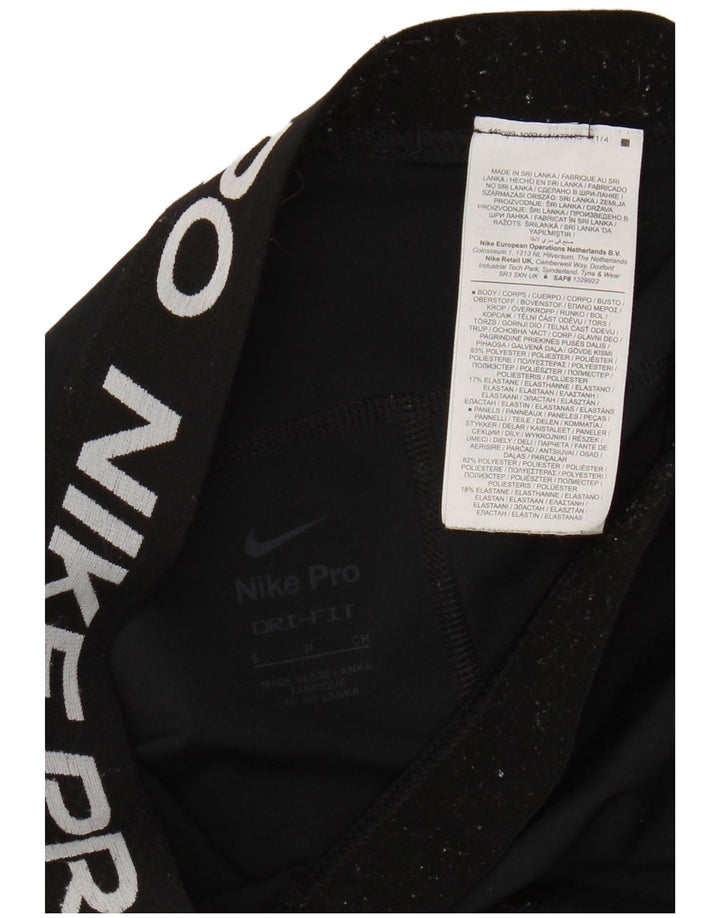 Leggings cu grafic pentru femei Nike Dri Fit Crop UK 8 Poliester negru mic