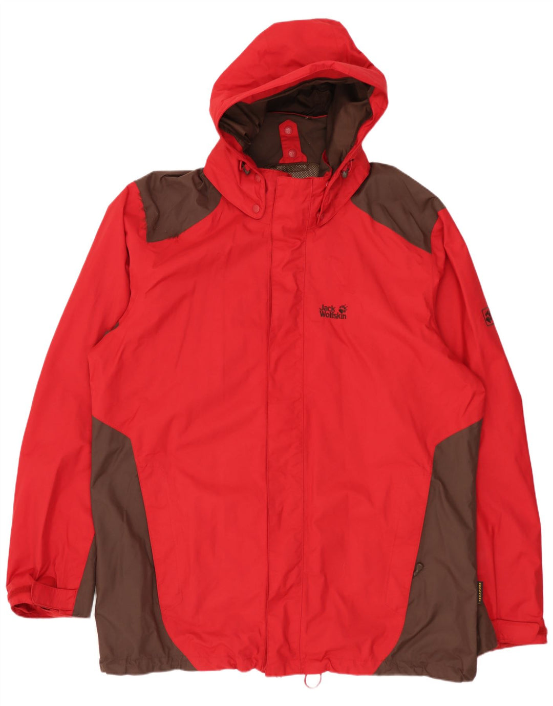 Jack Wolfskin Jachetă de ploaie cu glugă pentru bărbați UK 48 2XL Roșu Poliamidă color bloc