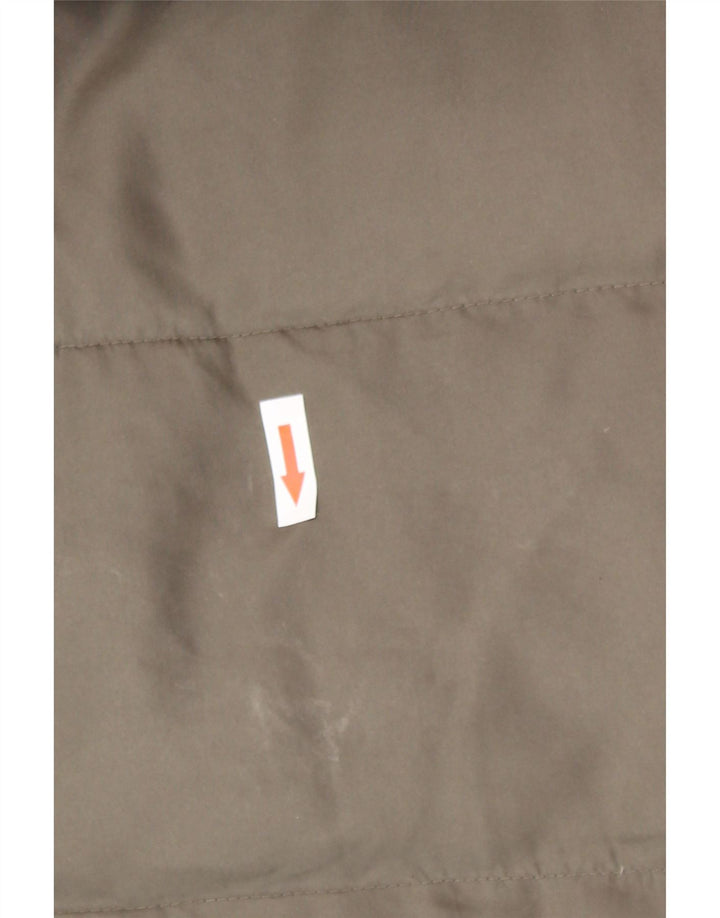 Palton căptușit cu glugă pentru femei Michael Kors UK 14 Medium Kaki Poliester iarnă