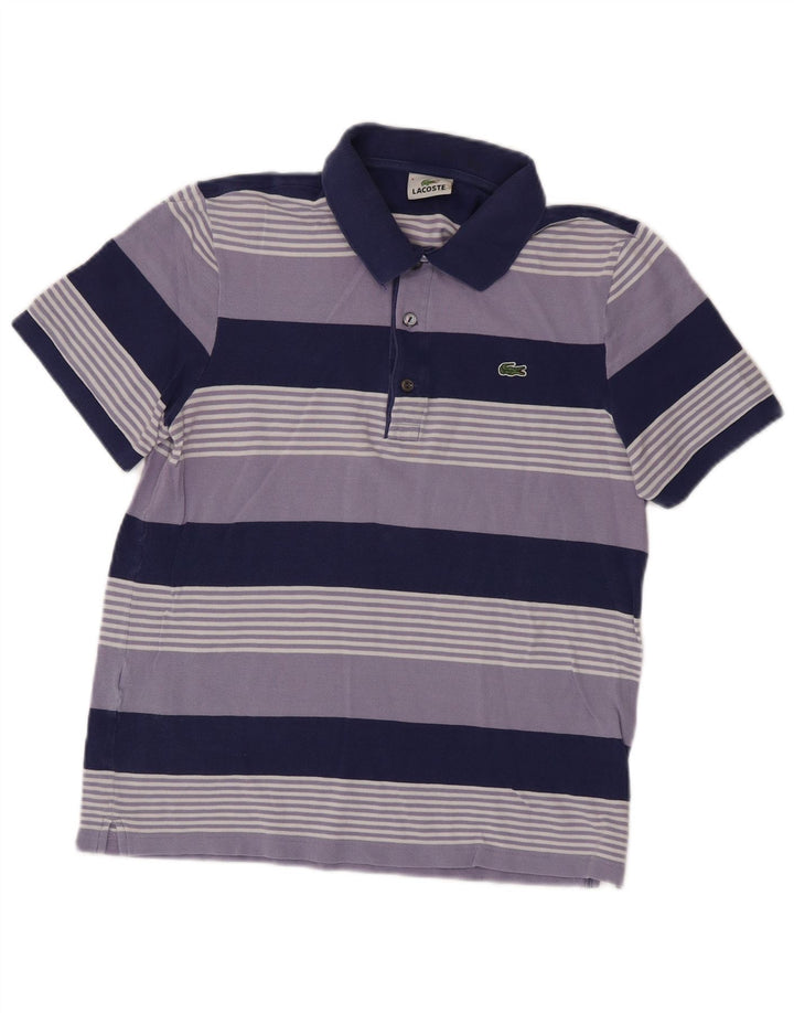 Tricou polo Lacoste pentru bărbați, mărimea 4, violet mediu, în dungi