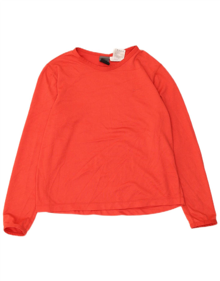 Crop Top pentru femei NIKE cu mânecă lungă US 8/10 Poliester roșu mediu